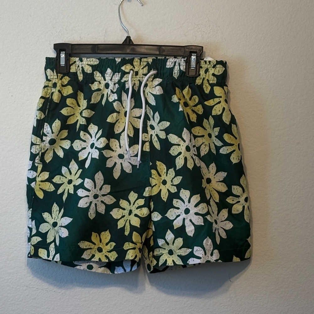 Floral Green Athletic Shorts